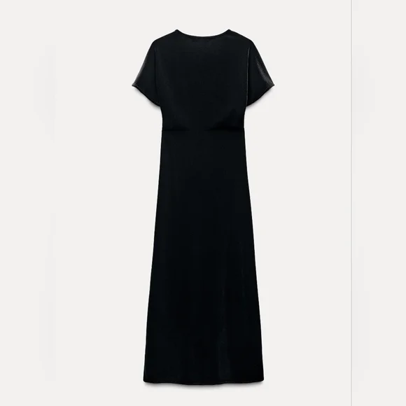 Zara Sophisticated Black Velvet Maxi Dress - Picture 2 of 6